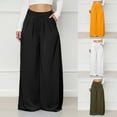 thumbnail image 1 of Azrian Womens Pants,Womens Plus Size Pants Fashion Casual Solid Elegant High Waist Pockets Wide Leg Flare Trousers Zipper Pant, 1 of 6