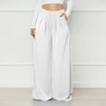 thumbnail image 1 of Azrian Womens Pants,Womens Plus Size Pants Fashion Casual Solid Elegant High Waist Pockets Wide Leg Flare Trousers Zipper Pant, 1 of 6