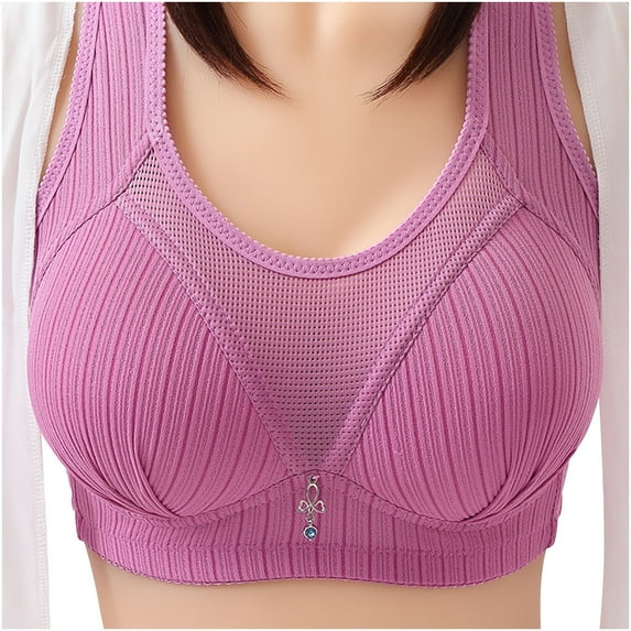 Azrian Womens Plus Size Bras,Women Bras Plus Size Behind Buckle Comfortable Breathable Exhaust Base Non-Steel Ring Non-Magnetic Buckle Underwear