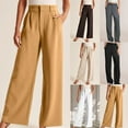 thumbnail image 1 of Azrian Womens Plus Size Suits Set Pants Fashion High Waist Wide Leg Pants Solid Color Versatile Casual Suit Pant Clearance, 1 of 6