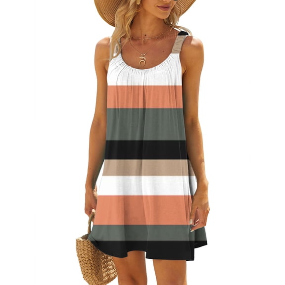 Azrian Womens Plus Size,Women's Beach Dress Bikini Beachwear Coverups Casual Vacation Short Summer Halter Dresses