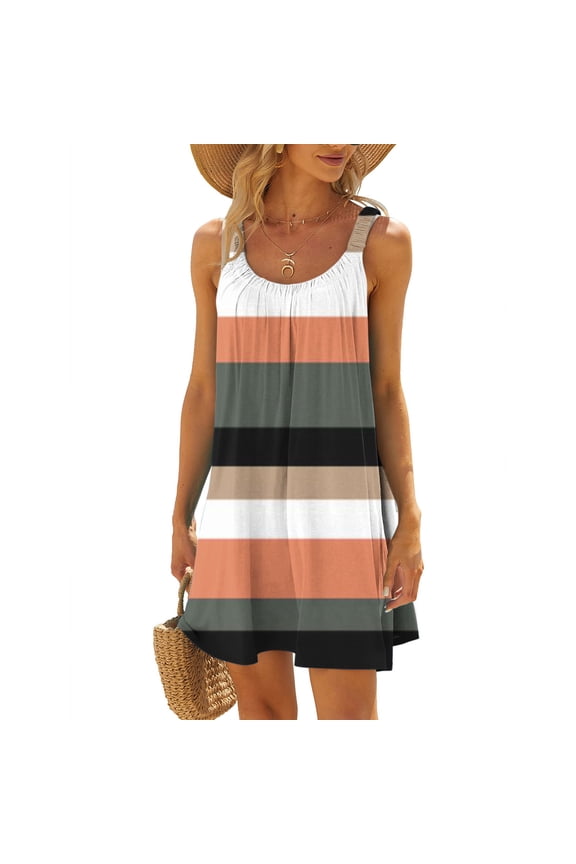 Womens Plus Size,Women's Beach Dress Bikini Beachwear Coverups Casual Vacation Short Summer Halter Dresses