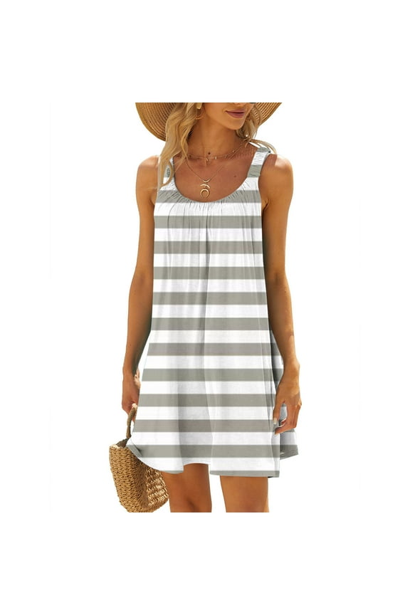 Womens Plus Size,Women's Beach Dress Bikini Beachwear Coverups Casual Vacation Short Summer Halter Dresses