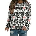 thumbnail image 1 of Azrian Womens Shirts Valentine'S Day Sweatshirt Long Sleeve Pullover Tunic Tops, 1 of 6