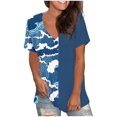 thumbnail image 1 of Azrian Womens Summer Tops,Plus Size Shirts,Women's Cool Printed Comfortable V-neck Loose Casual Versatile T-shirt, 1 of 5