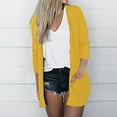thumbnail image 1 of Azrian Womens Sweater Cardigan Coats Clearance,Plus Size Women's Solid Color Three Quarter Sleeve Casual Tops Blouse With Pocket Cardigan on Sale, 1 of 6