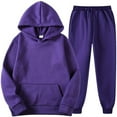 thumbnail image 1 of Azrian Womens Sweater Fall Two Pieces Hooded,Plus Size Womens 2PCS Activewear Sets Outfits Men's and Women's Sports Tracksuits Long Sleeve Pullover Hoodies Fall Winter Suit, 1 of 5