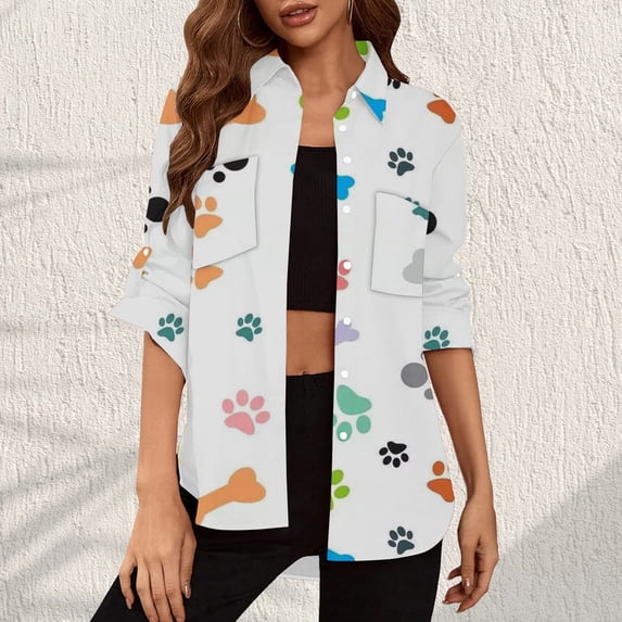 Azrian Womens Tops 2023,Casual Women's Turndown Collar Neck Summer Sexy Pocket Gradient Print Regular Women's Long Sleeve Top Clearance Sale