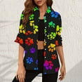 thumbnail image 1 of Azrian Womens Tops 2023,Casual Women's Turndown Collar Neck Summer Sexy Pocket Gradient Print Regular Women's Long Sleeve Top Clearance Sale, 1 of 6