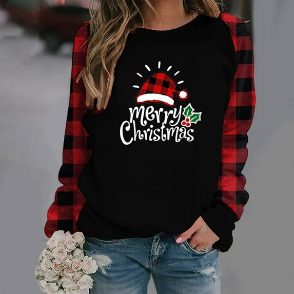 Azrian Womens Tops,Women's Casual Fashion Printing Long Sleeve Round-Neck Ruched Pullover Blouse Tops