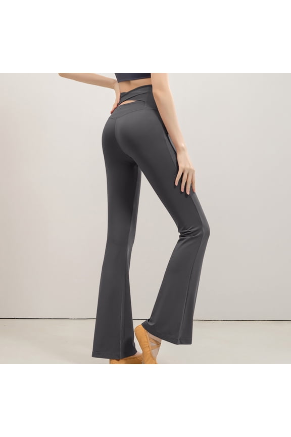 Yoga Pants for Women Women's Solid Color Micro Flare High Waist And Hip Lifting Exercise Fitness Yoga Pants