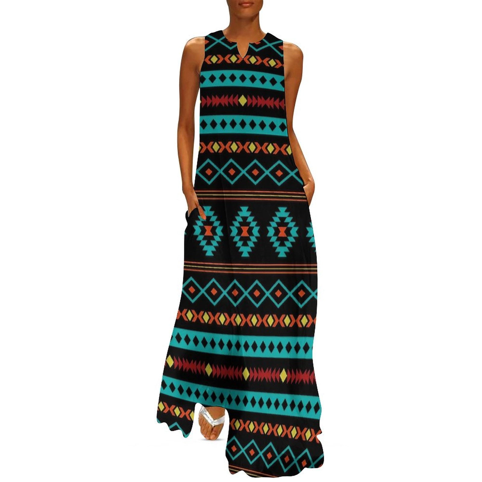 Long Aztec Robe Aztec Art Long Dress Dress for Women Women's Luxury Party Dress ...
