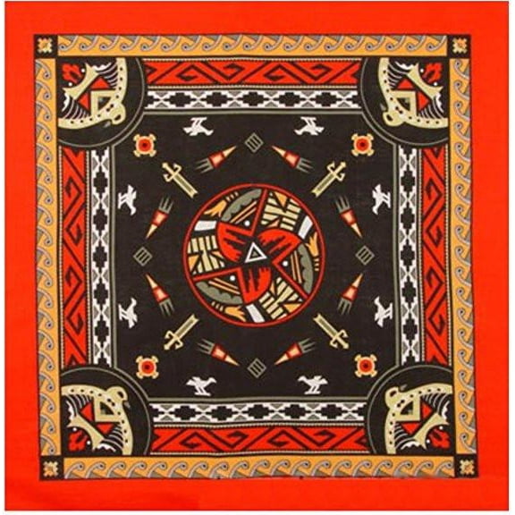 Aztec Bandanas Red W/ Dark Center