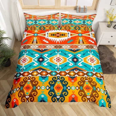 DaDa Bedding Southwestern Aztec Bohemian Quilted Bedspread Set – Geometric, Multi-Color, Machine Washable