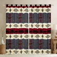 thumbnail image 1 of Aztec 30%-50% Blackout Curtains 2 Panels 38"Wx45"L Woodland Animals Bear Elk Curtains & Drapes,Southwest Tribal Geometry Window Curtains Deer Antler Farmhouse Rustic Home Decor, 1 of 6