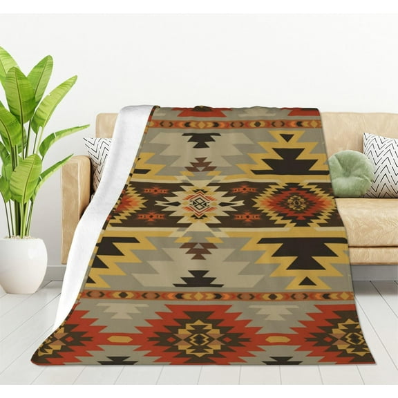Aztec Blanket American Southwest Print Throw Soft Warm Lightweight Blanket for Women Birthday Christmas, Home Living Room Decor 50"x60"