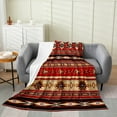 thumbnail image 1 of Aztec Blanket Throw Size, Arrow Flannel Fleece Blanket, Southwestern Bohemian Throw Blanket, Western Star Fuzzy Blanket, Exotic Geometric Stripes Sherpa Blanket Bedroom Decor, 1 of 4