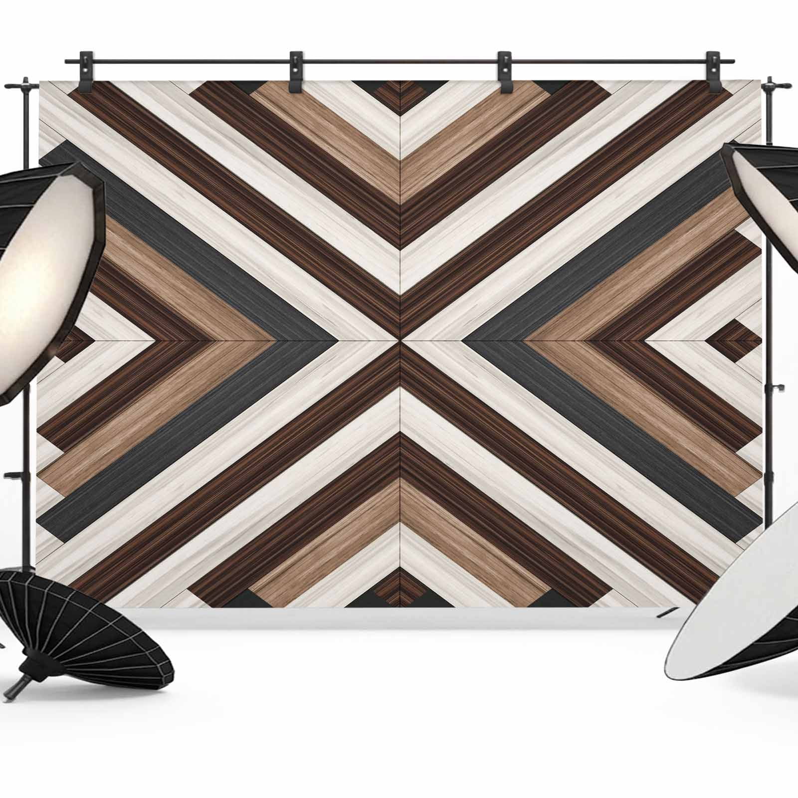Aztec Bohemian Photography Backdrop 8x6FT, Modern Neutral Wooden ...