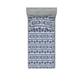 thumbnail image 1 of Aztec Boho Fitted Sheet & Pillow Sham Set, Ethnic Design Geometric Triangle Shapes With Chevron Ornament Print, Decorative Printed 2 Piece Bedding Decor, Twin, White and Dark Lavender, by Ambesonne, 1 of 2