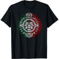 thumbnail image 1 of Aztec Calendar - Azteca Sun Stone - Mexico Flag T-Shirt, 1 of 4