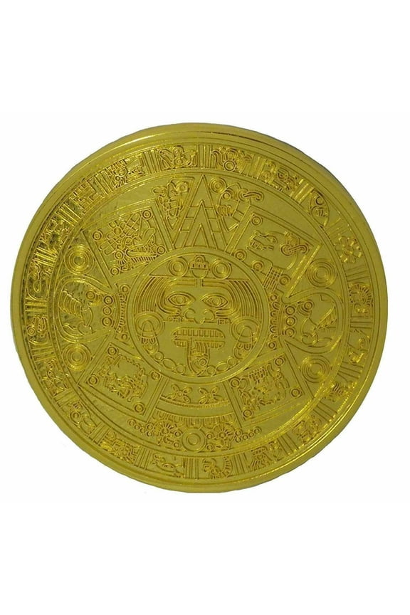 Aztec Calendar Belt Buckle Mayan Fashion Gold Metal Mens Womens New Unisex