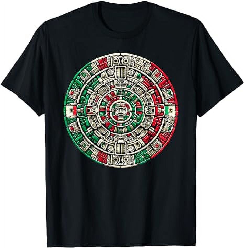 Aztec Calendar Mexican Mayan Art Sun Stone Aztec Calendar TShirt