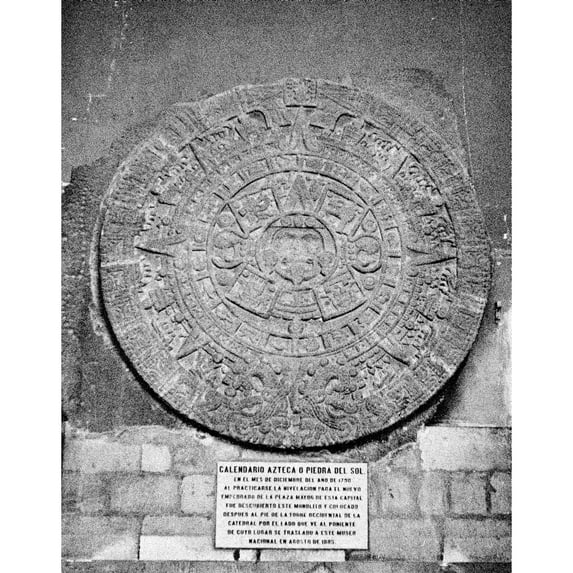 Aztec Calendar Stone Of The Sun Discovered 1790 National Museum Mexico City Poster Print By Vintage Collection