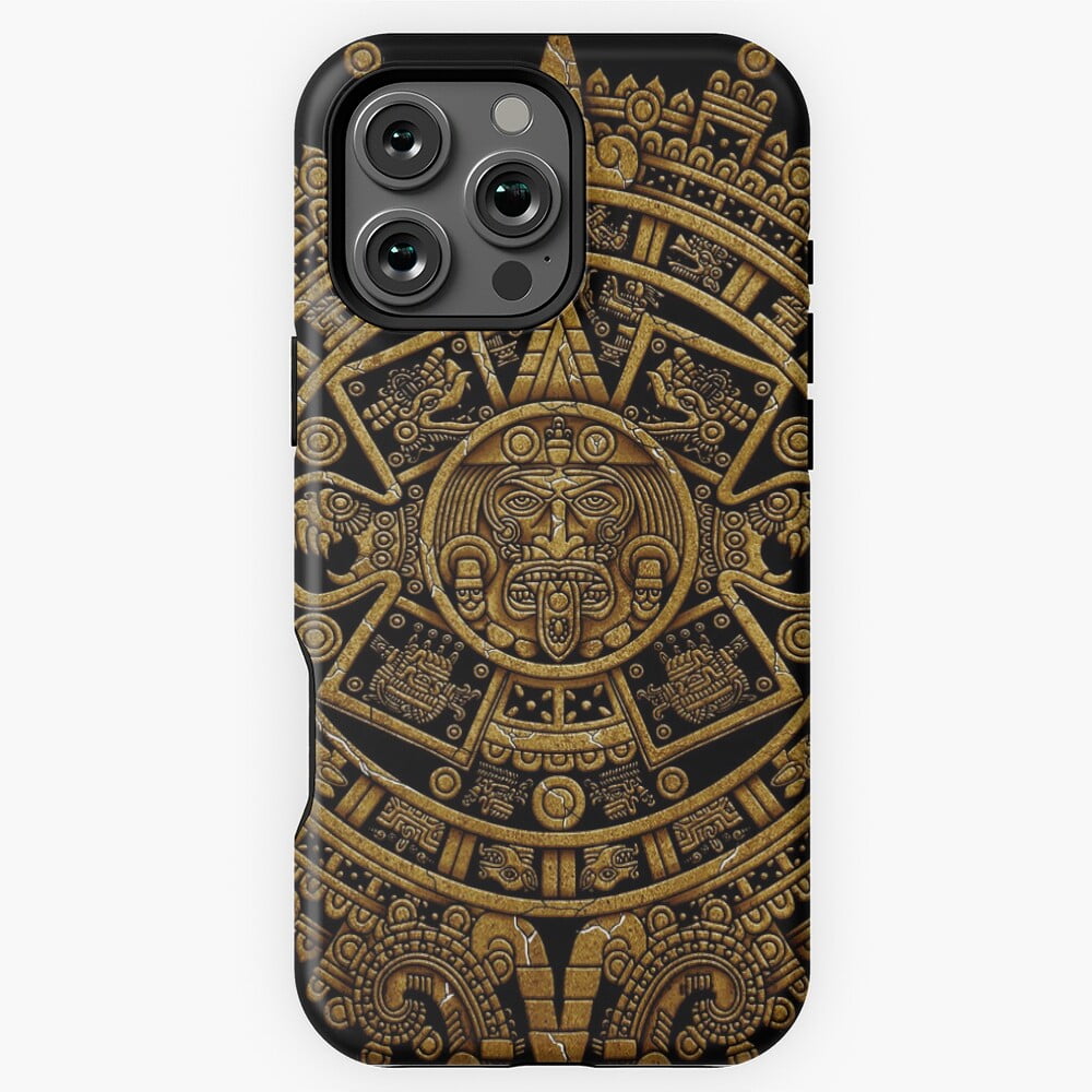Aztec Calendar Symbol Art Phone Case Compatible with iPhone 11-17 Pro ...