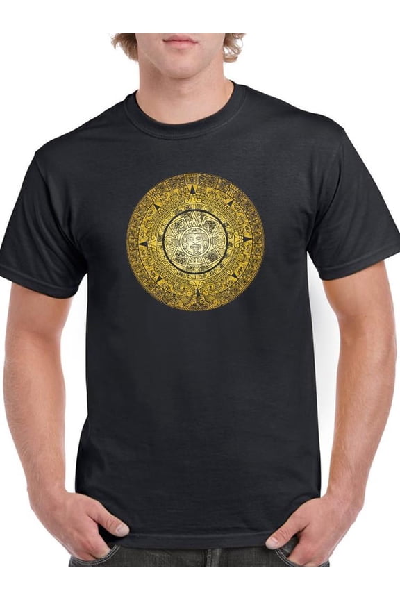 Aztec Calendar T-Shirt -Smartprints Designs, Male x-Large