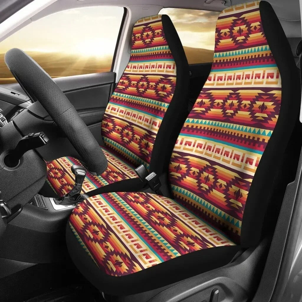 Brown Boho Chic Bohemian Aztec Car Seat Covers Pair, 2 Front Seat Covers, Seat Cover for Car, Car Seat Protector, Car deals Accessory