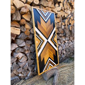 Aztec Chevron Wood Wall Art Print