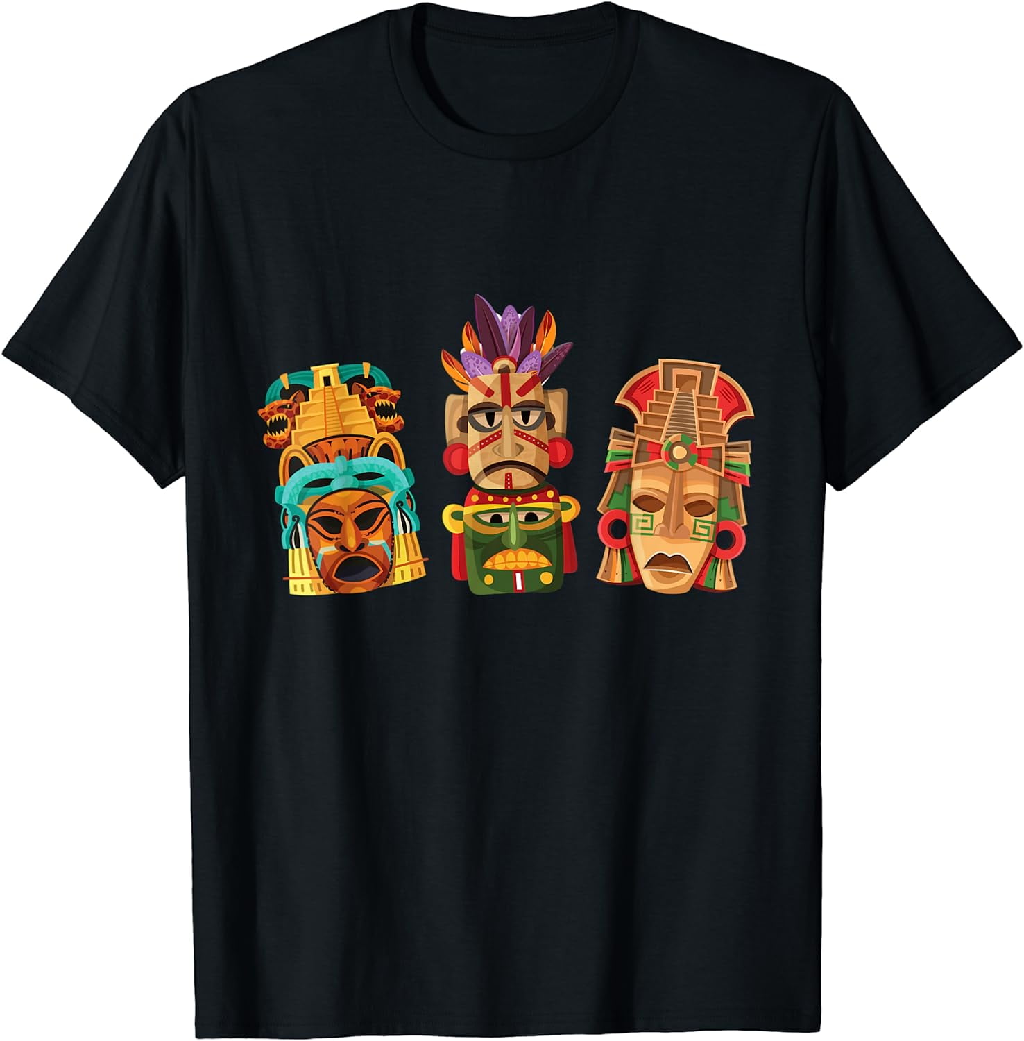 Aztec Civilization Mask Face Mexico Ethnic Skull Maya Gift TShirt