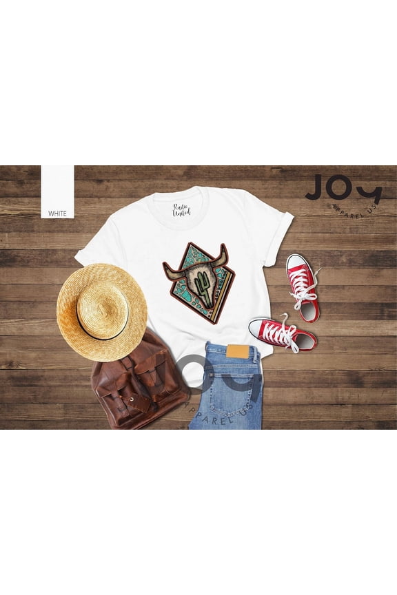 Aztec Cow Skull Shirt, Cow Skull Cactus T-Shirt, Western 2025 Shirt, Wild West Tee, Country Cowgirl Gift, Southern T-Shirt, Trend Rodeo Gift, Full Size S-5XL