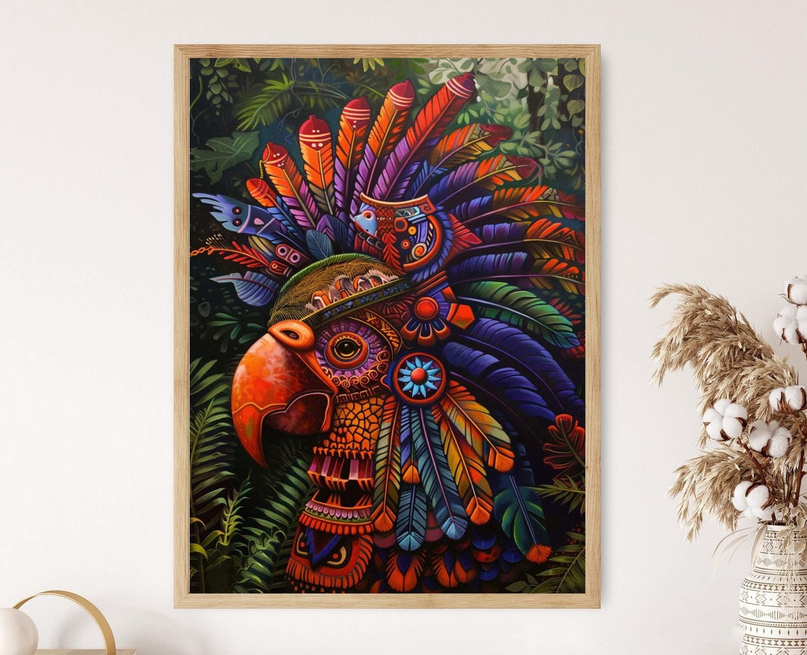Aztec Cuauhtli Vibrant Mexican Heritage Poster , Poster Print Only ...