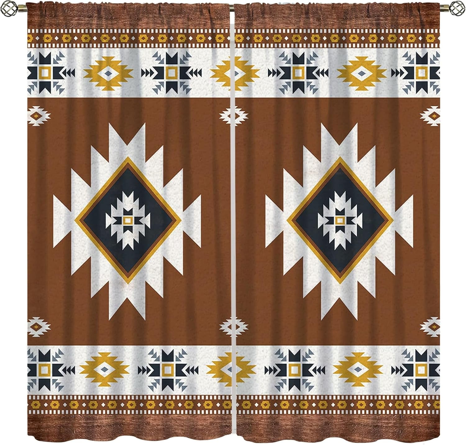 Aztec Curtains, Southwestern Native Tribal American Ethnic Pattern ...