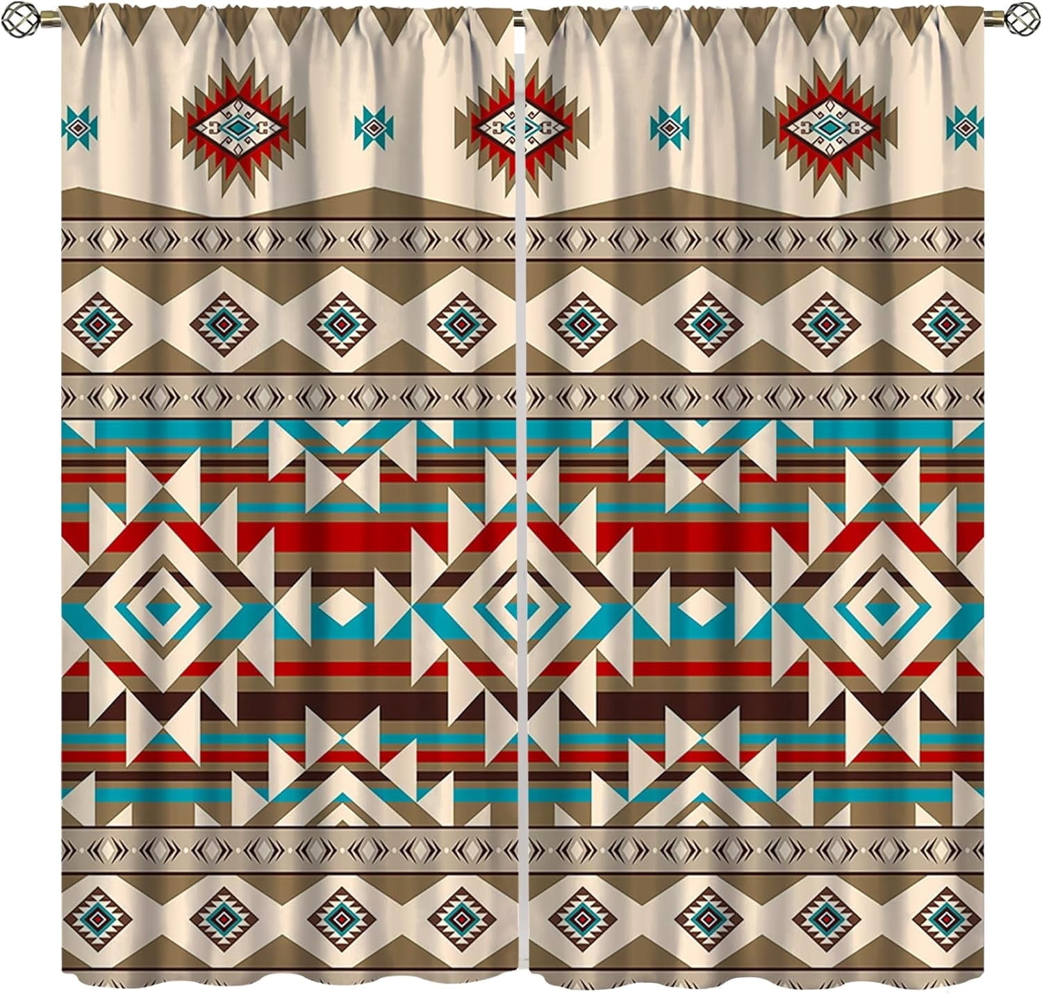 Aztec Curtains, Southwestern Native Tribal American Ethnic Pattern ...