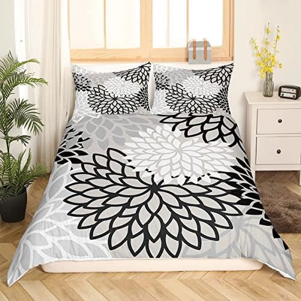 Aztec Dahlia Duvet Cover Full Size Mexican National Flower Comforter Cover for Adult Women Girls