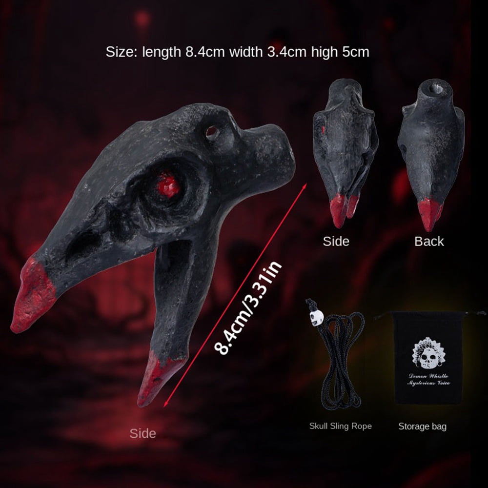 Aztec Death Whistle - Crow Skull Design, Resin Emergency Survival ...
