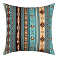 thumbnail image 1 of Aztec Decorative Pillow Cover, Tribal Arrow Throw Pillow Cover, Retro Southwestern Bohemian Pillow Cover 18x18 Inch, Western Star Geometric Cushion Case,Teal Blue And Brown, 1 of 6