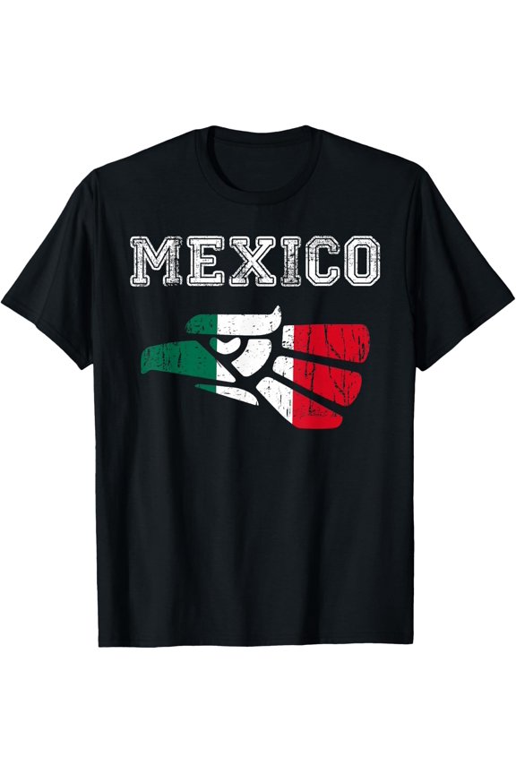 Aztec Eagle Mexico Flag Mexican Pride T-Shirt BLACK Unisex S-5XL Hot Trending Shirt, Vintage Birthday Gift