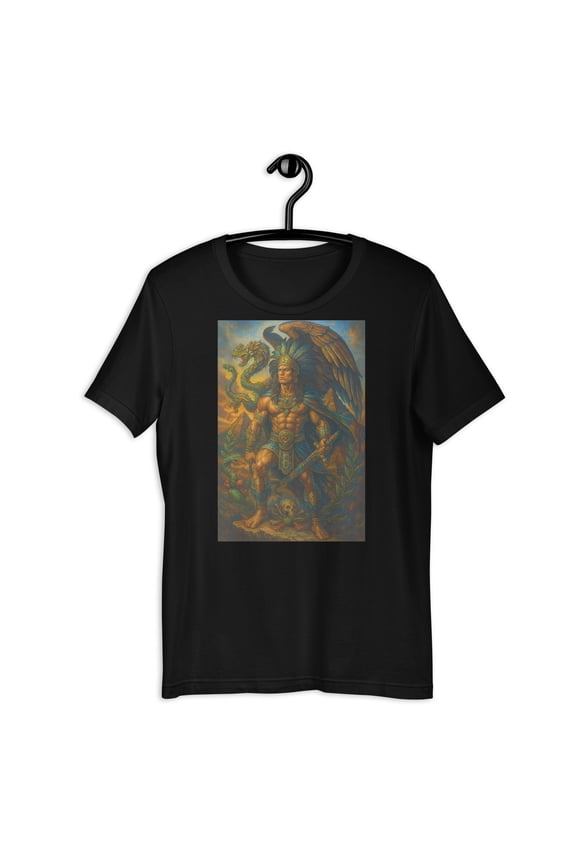 Aztec Eagle Warrior Shirt Quetzalcoatl Pyramid Mexican Art Graphic Tee