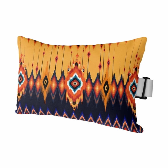 Aztec Ethnic Tribal Texture Art Outdoor Pillow for Chaise Lounge Chair,Native African Abstract Pattern Waterproof Headrest Lumbar Pillows with Insert&Elastic Strap for Patio Pool Garden Chairs,1 Pack