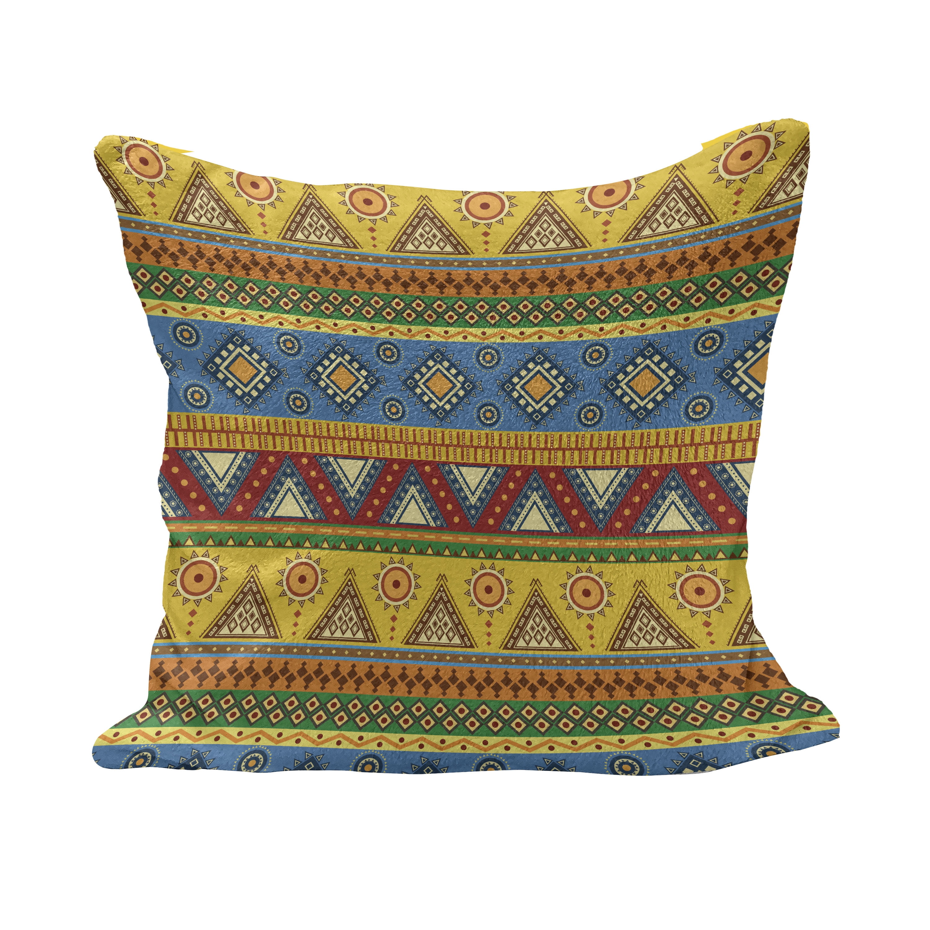 Aztec Fluffy Throw Pillow Cushion Cover, Traditional Classic Tribal ...