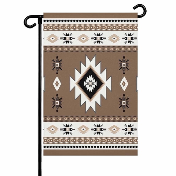 Aztec Garden Flag 12x18 Inch Southwest Wind Brown Bohemian Ethnic Wind Double Sided Small Decorative Garden Flags for Outside, Outdoor Yard Porch Lawn Decoration