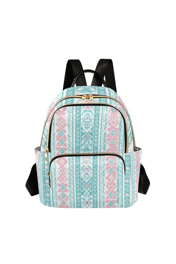 Aztec Geometric Abstract Pattern Fashion Backpack Quilted Lightweight Women Travel Daypack 14L