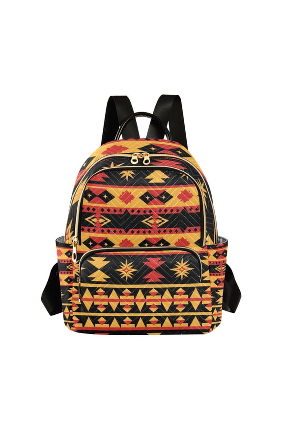 Aztec Geometric Abstract Pattern Fashion Backpack Quilted Lightweight Women Travel Daypack 14L