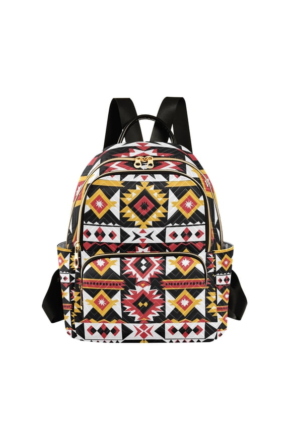 Aztec Geometric Abstract Pattern Fashion Backpack Quilted Lightweight Women Travel Daypack 14L