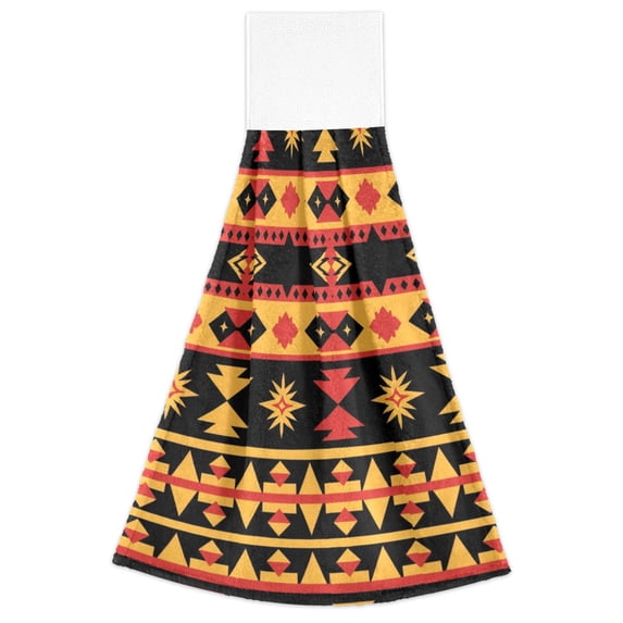 Aztec Geometric Abstract Pattern Hand Towels 2 Pack Quick Dry Velvet ...