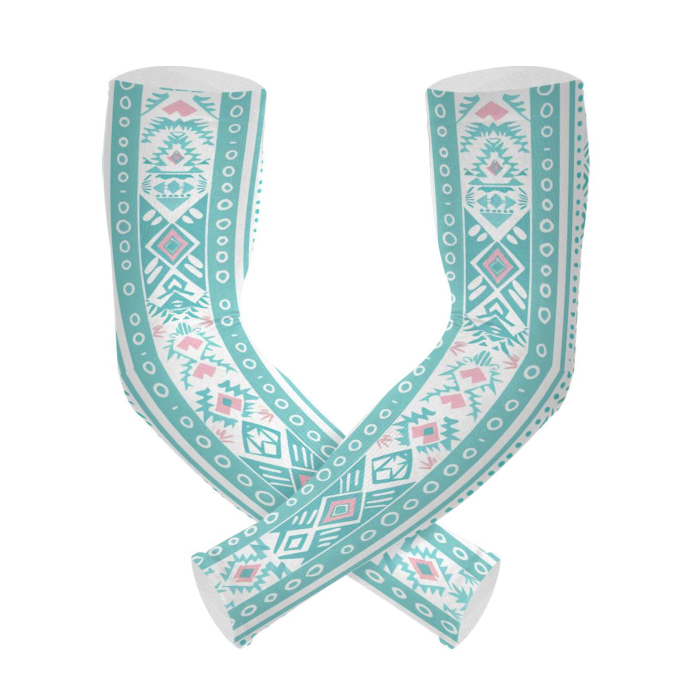 Aztec Geometric Abstract Pattern UV Protection Cooling Arm Sleeves ...
