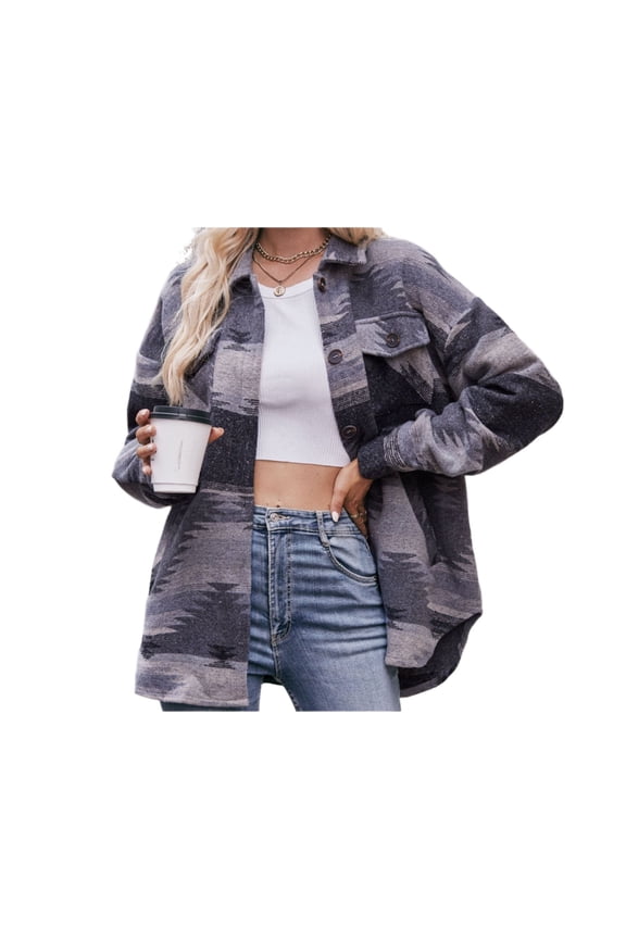 Aztec Geometric Abstract Woolen Coat